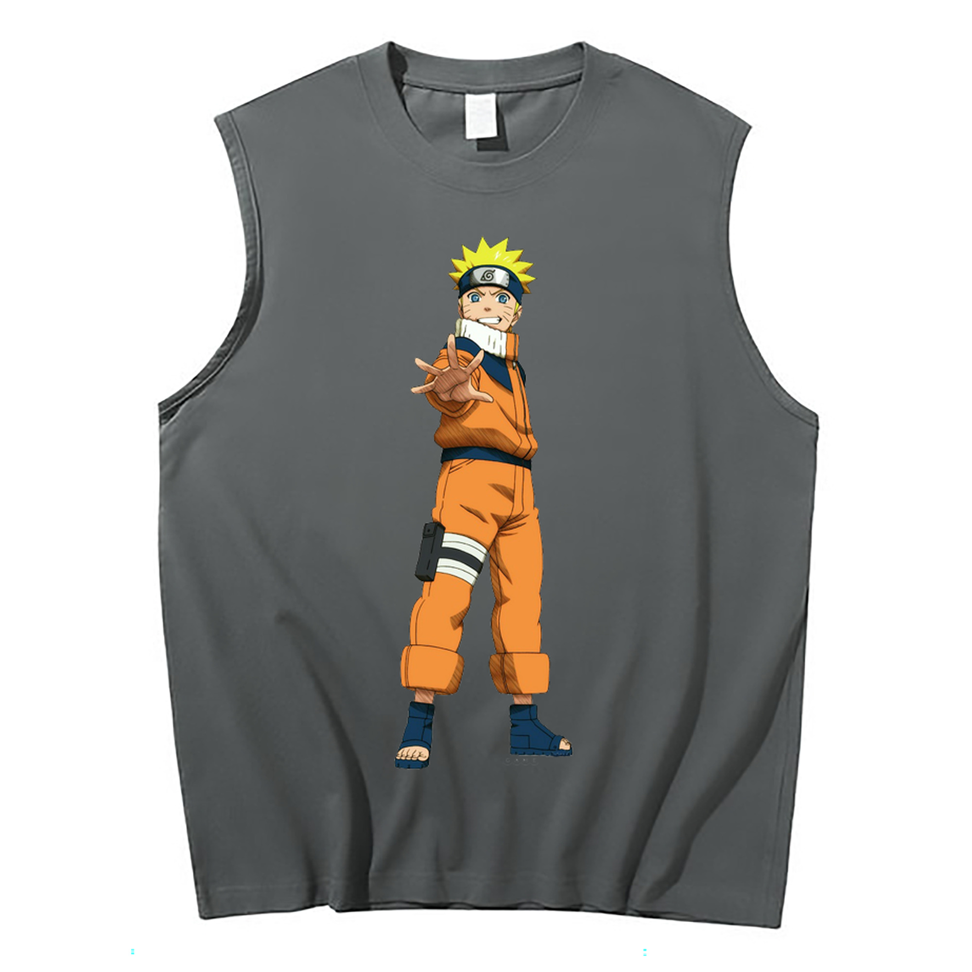 （画像用） NARUTO -ナルト- うずまき ナルト Uzumaki Naruto コットン100％タンクトップ（フロントプリント）